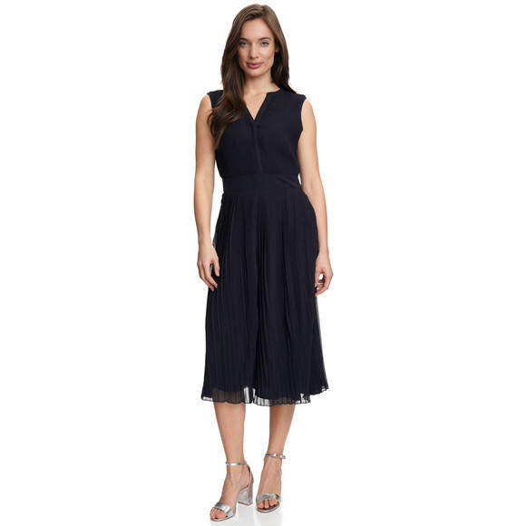 Gina Benotti Damen Plissee-Kleid mit kleinem V-Ausschnitt