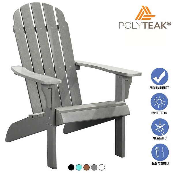 POLYTEAK Traditional Element Adirondack Chair,All Weather Poly Lumber