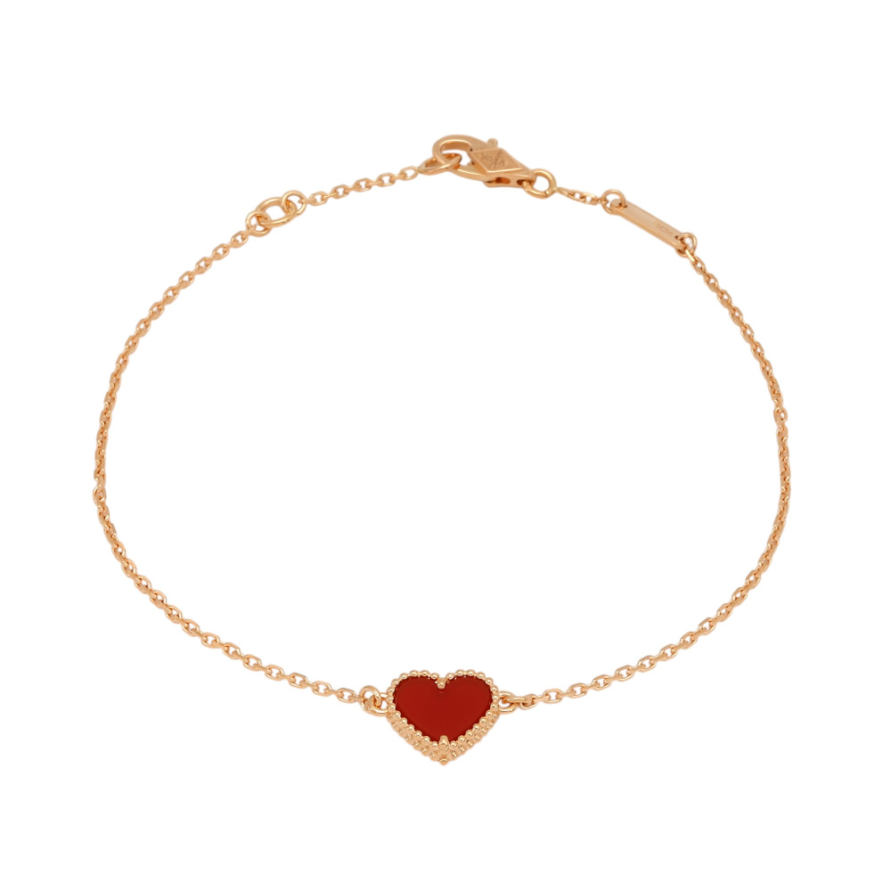 Van Cleef & Arpels Sweetheart Bracelet 18K Rose Gold Carnelian VCARN59L00