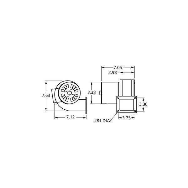 B24220 Fasco, Centrifugal Blower 3200 RPM 115V