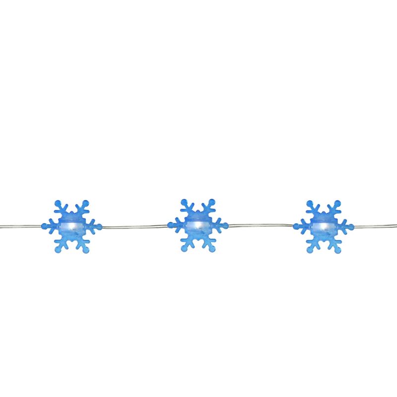 Northlight LED Blue Snowflake Micro Fairy Christmas Lights - Warm White - 6' Copper Wire