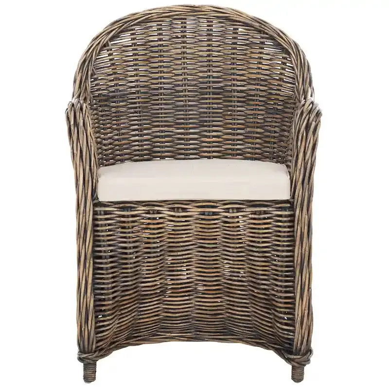 SAFAVIEH Sinja Yellow Rattan Club Chair – Compact 24″W x 26″D x 35″H Design