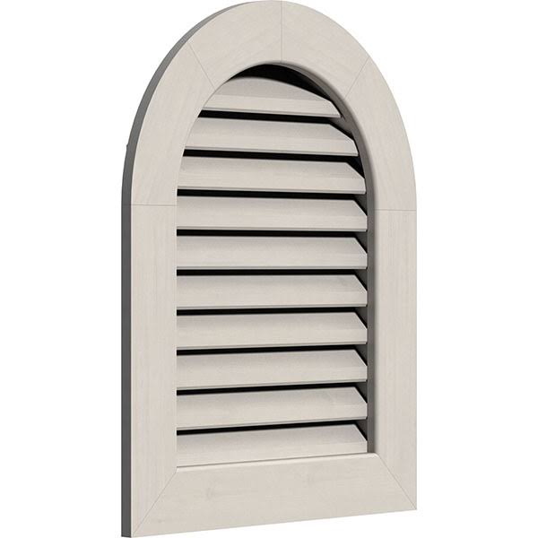 26 inchw x 30 inchh Round Top Gable Vent (31 inchw x 35 inchh Frame Size): Primed, Functional, Smooth Western Red Cedar Gable Ve