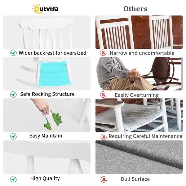 Single Solid Wood Patio Rocking Chair