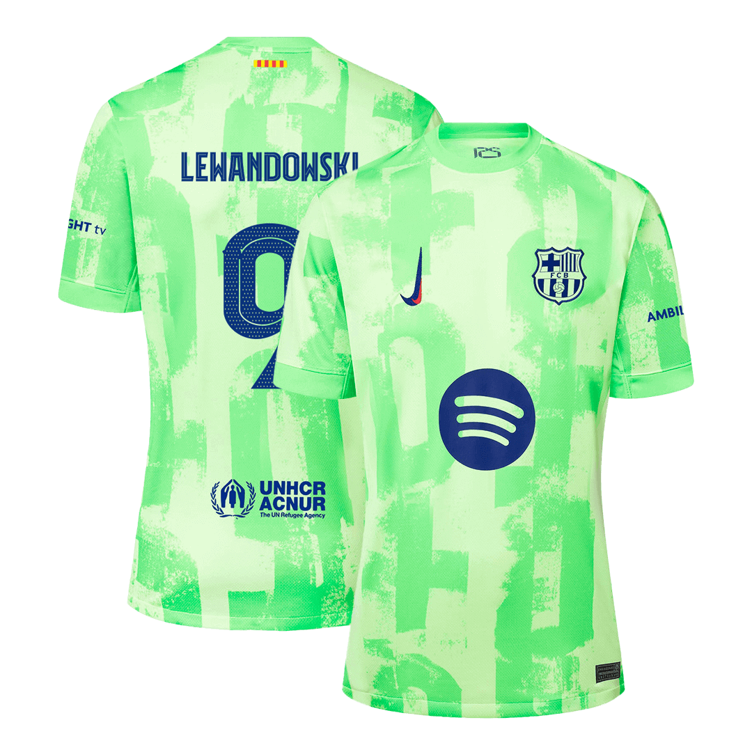 LEWANDOWSKI #9 Barcelona Third Away Soccer Jersey - UCL(Spotify Logo Without Text��