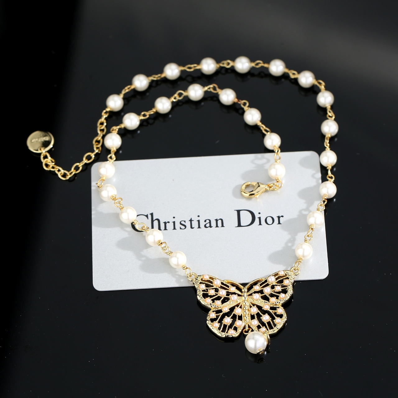 Dior Bow Pearl Necklace - cnluxepick
