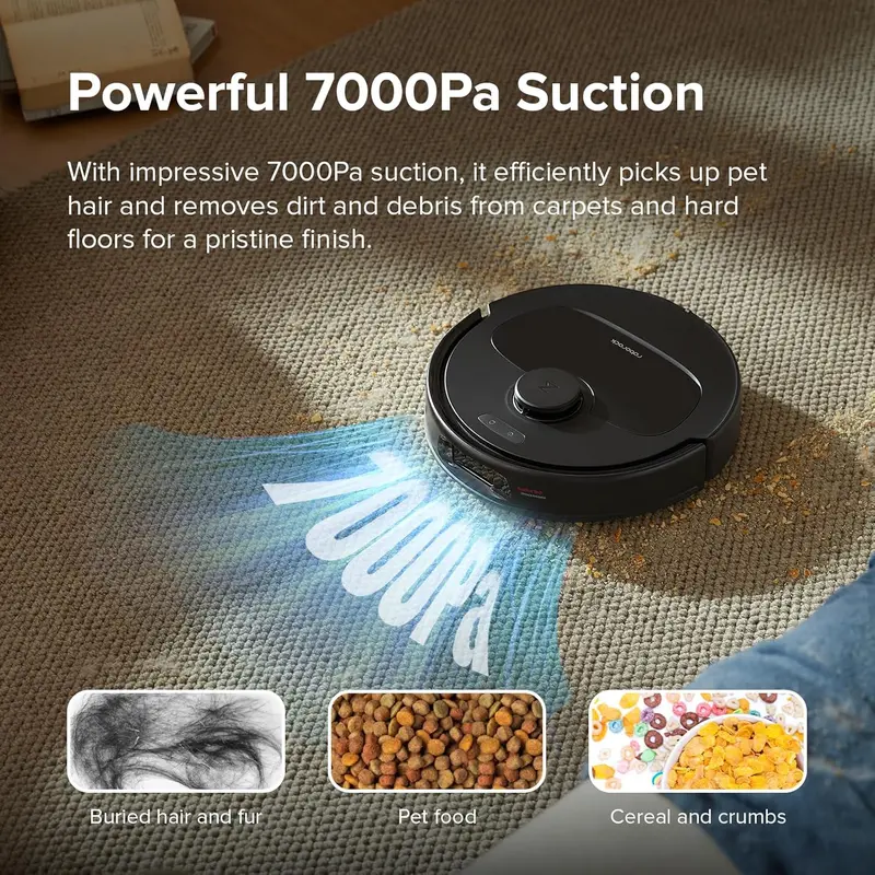 QV35A Robot Vacuum & Mop Combo – 8000Pa Suction, Smart Obstacle Avoidance, Auto Mop Washing Dock & 200RPM Spinning Mops