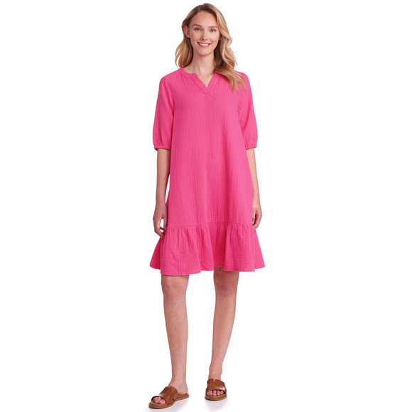 Jonas Nielsen Damen Musselin-Kleid in Unifarben