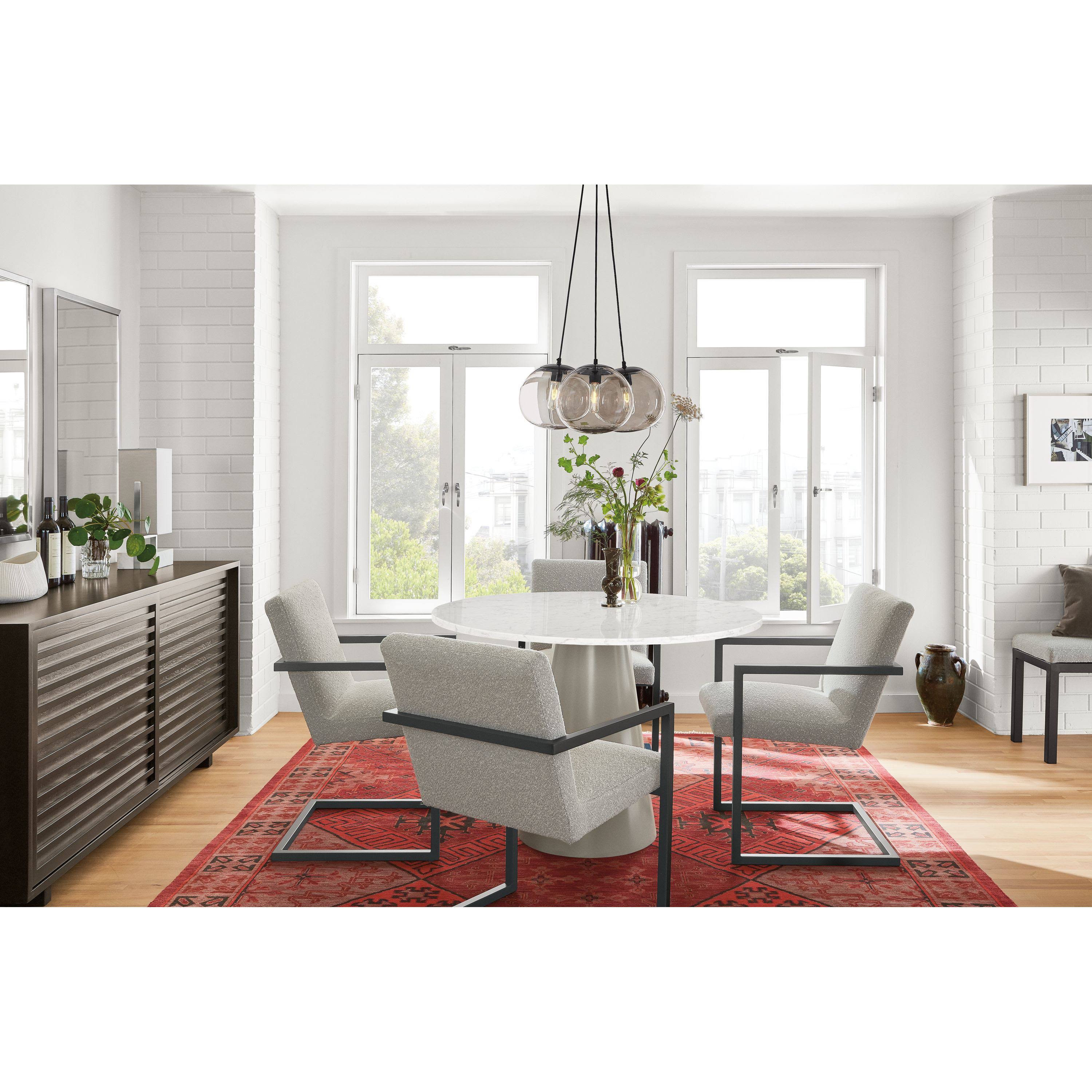 Room u0026 Board | Modern Decker 36 Diameter Round Table | Clear Tempered Glass Top