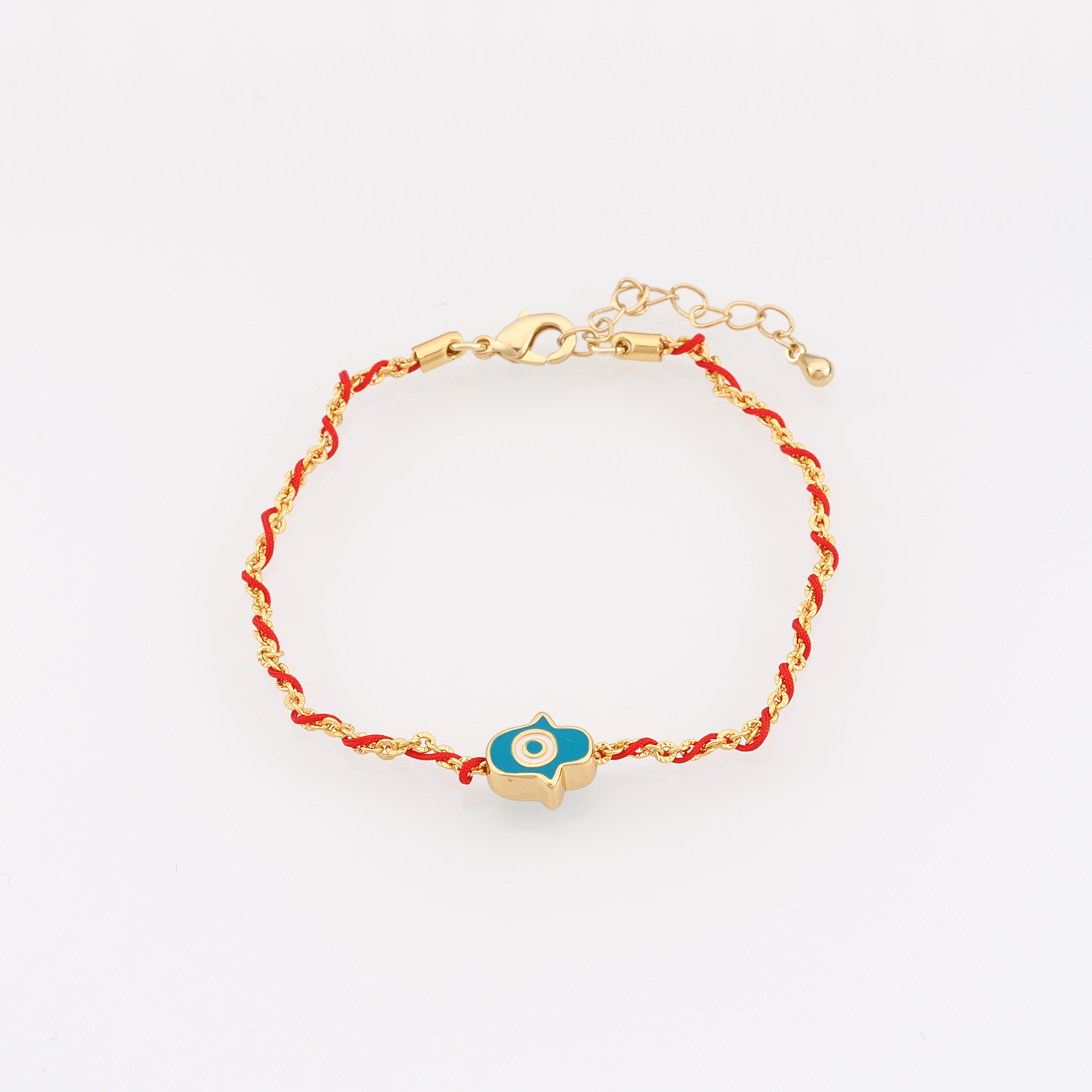 18K Gold Filled Hamsa Bracelet,Enamel Religious Bracelet,Adjustable Bracelet,Ladies Bracelet,Gift For Her