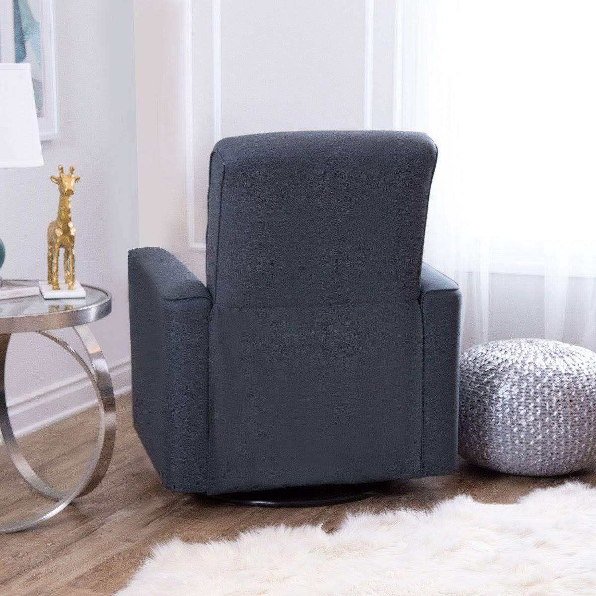 Abbyson Living Emma Nursery Swivel Glider Recliner in Grey