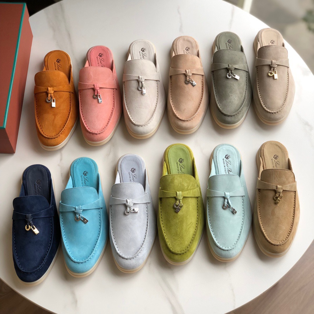 Loro*Piana Women's Slippers LP Leather flat lazy comfortable slip-on Muller sandals - cnluxepick