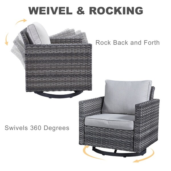 Patio Conversation Set with Fire Pit Table and Side Table
