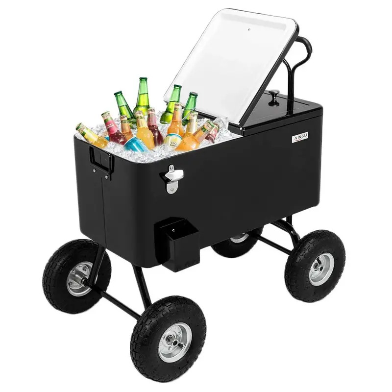 VINGLI 80-Quart Rolling Wagon Cooler – Insulated Ice Chest