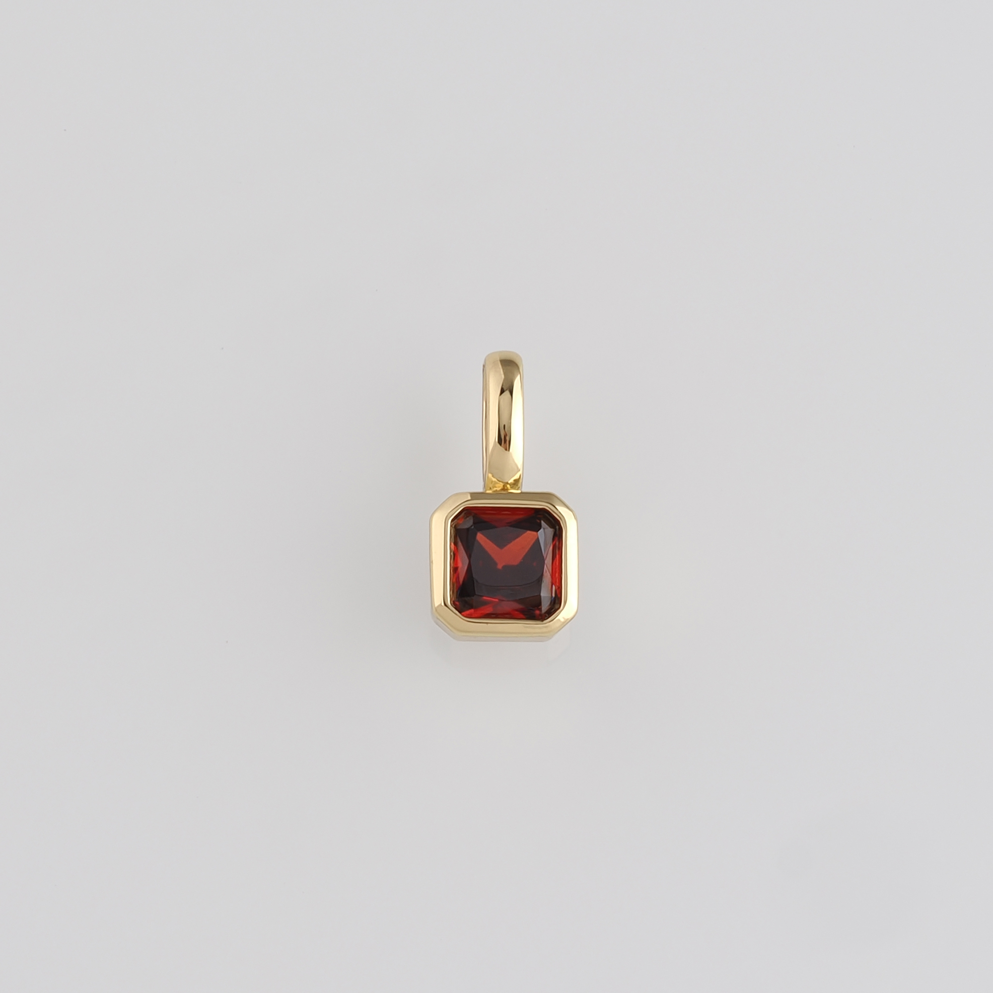 18K Gold Filled Square Pendant,Crystal Square Charm Earrings Necklace for DIY Jewelry Making Supply