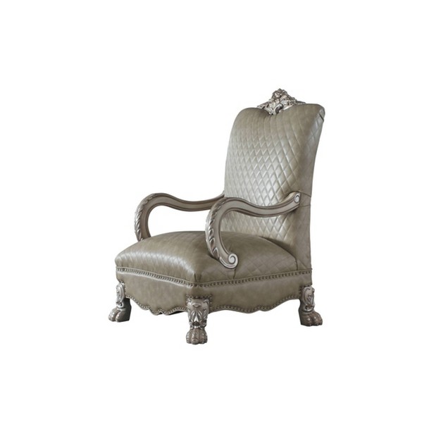 Dresden Pu Accent Chair Vintage Bone White Acme Furniture