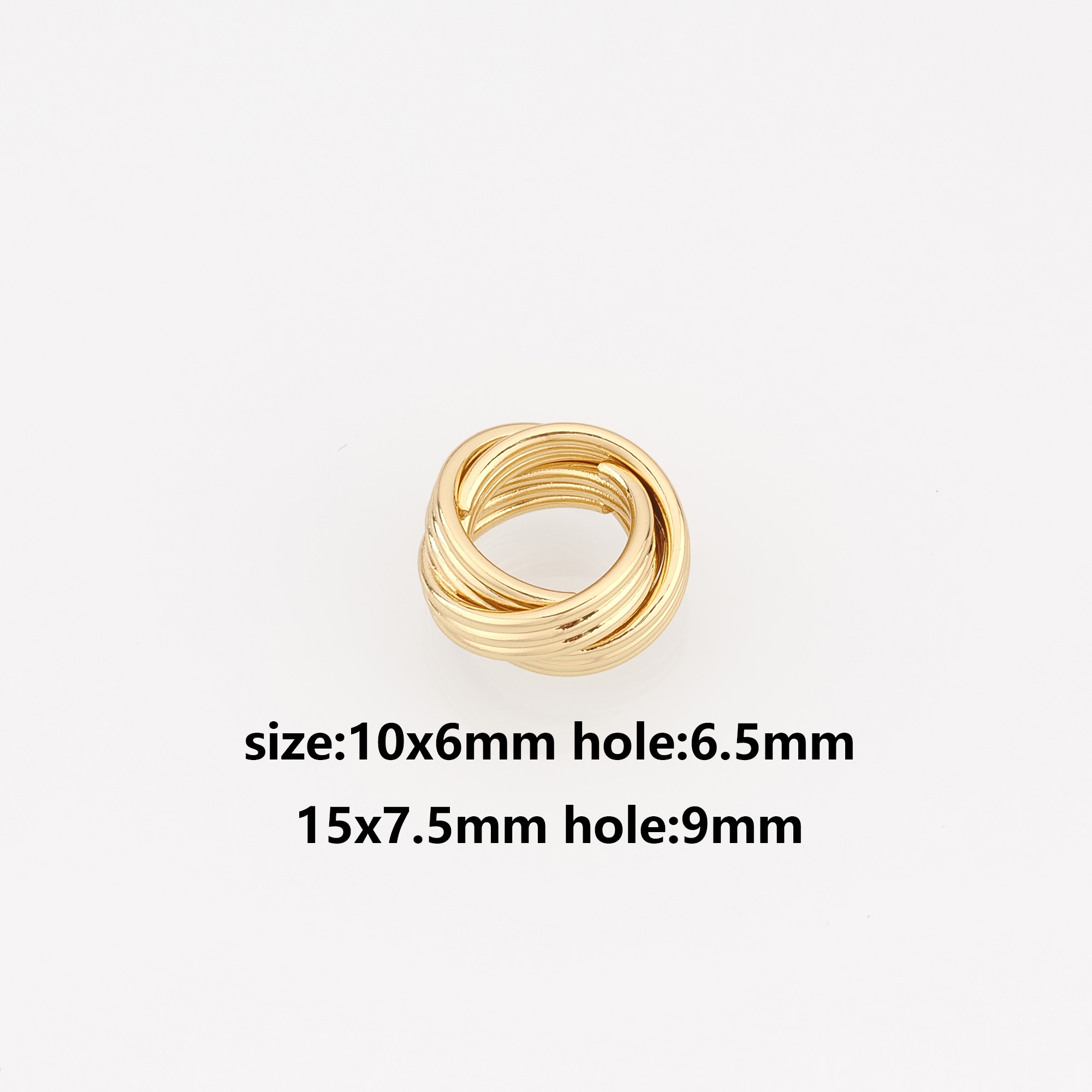 18K Gold Filled Spiral Beads,Twist Bead,Gold Knot Spacer Beads,DIY Jewelry Making Supply