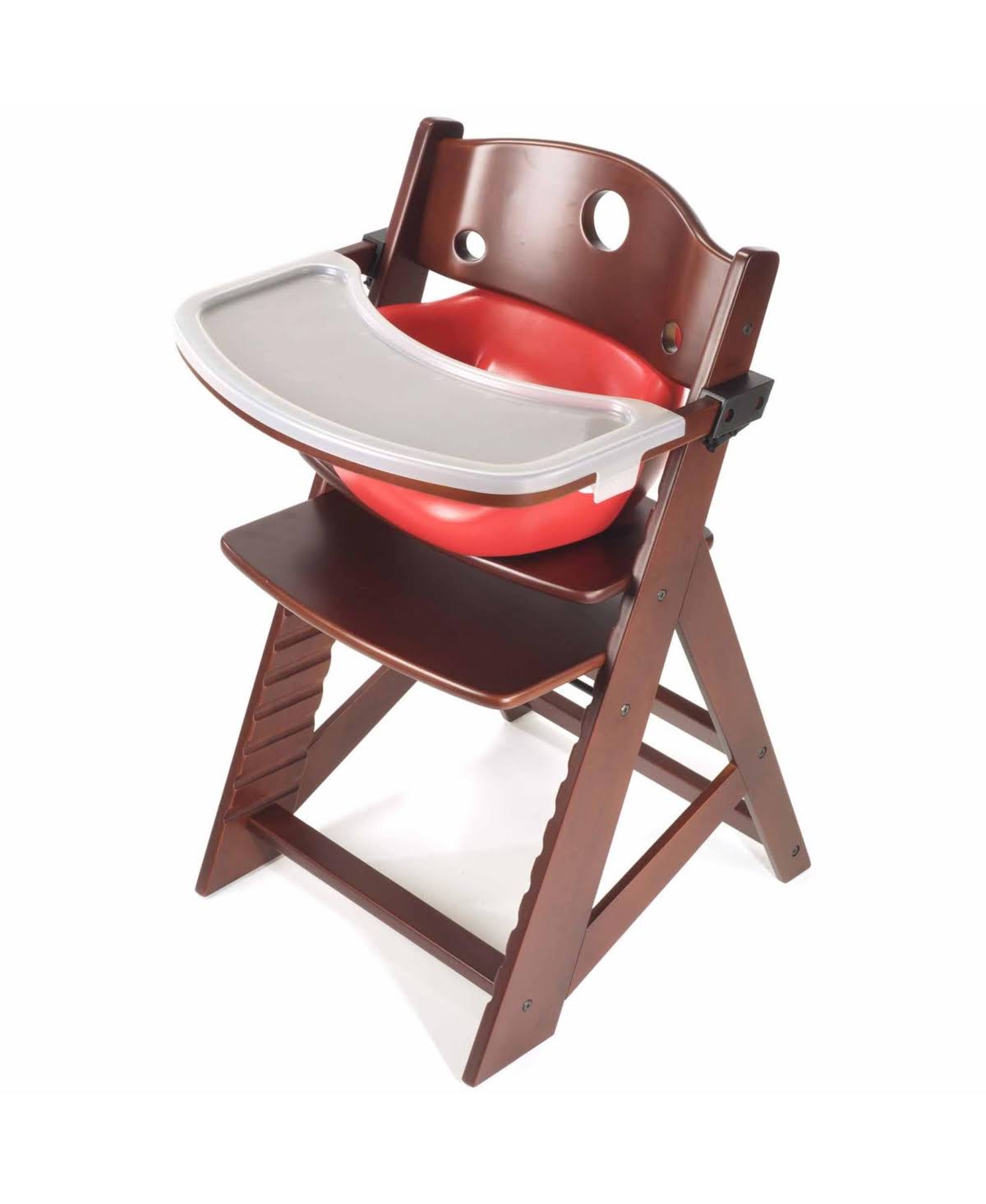 Keekaroo Height Right High Chair with Infant Insert and Tray - Espresso/Aqua