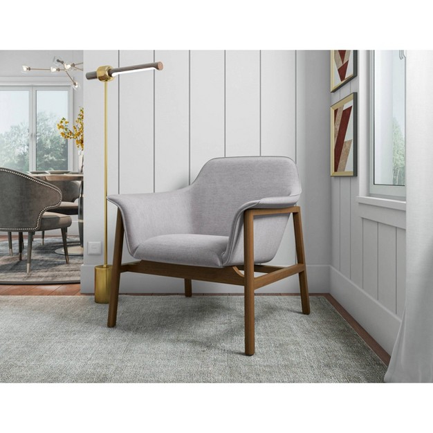 Set Of 2 Miller Linen Weave Accent Chairs Manhattan Comfort