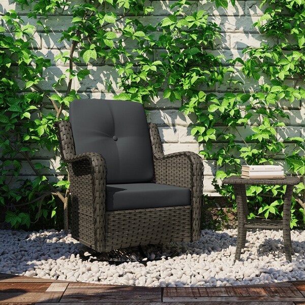 Patio Rattan Chairs Swivel Rocker