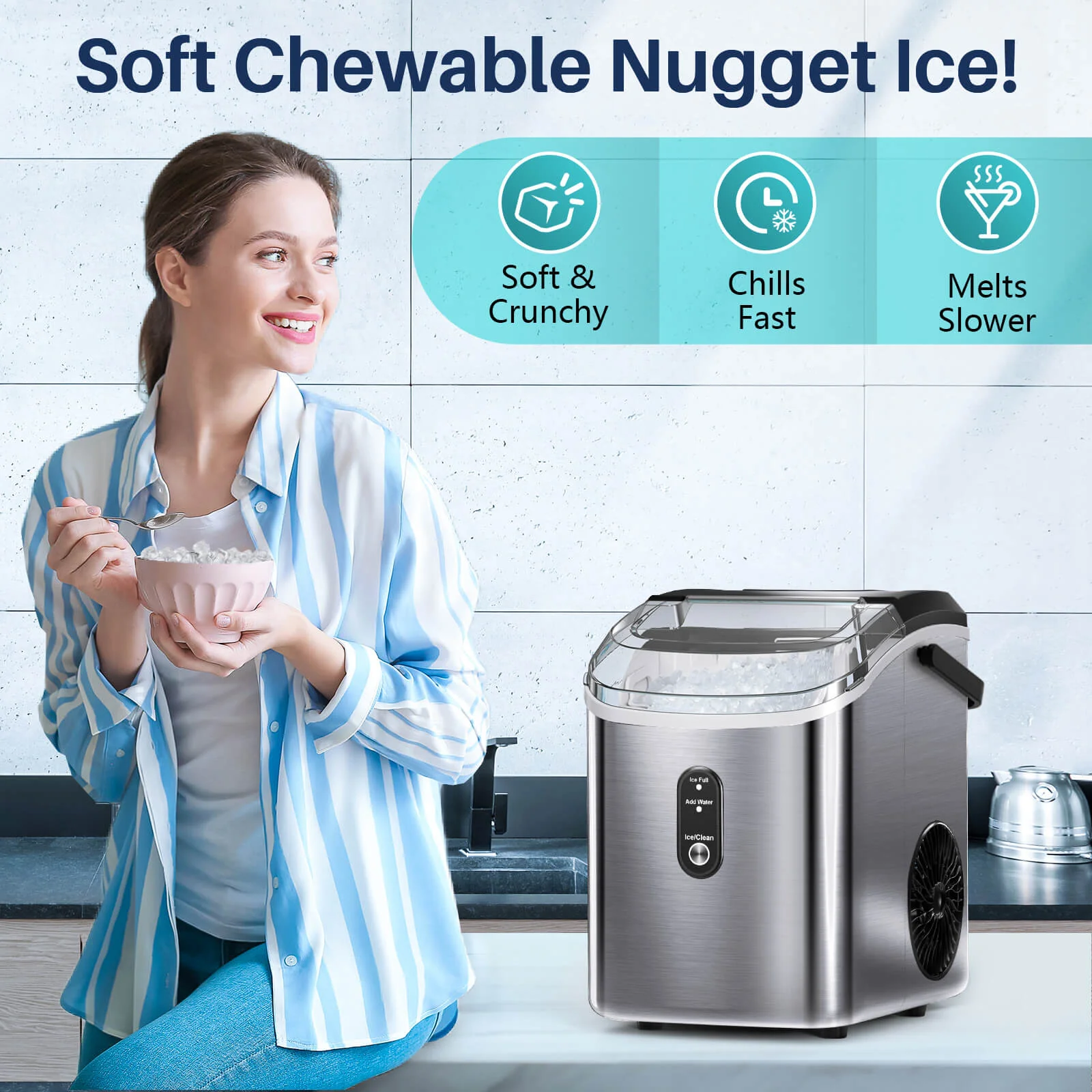 Nugget Sonic Ice Maker Stainless Steel Z5815SNH