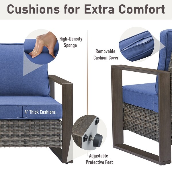 Patio Sofa Wicker High Back Sofa