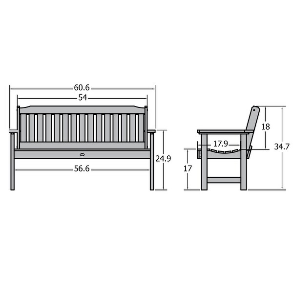 Lehigh 5foot Ecofriendly Synthetic Wood Garden Bench