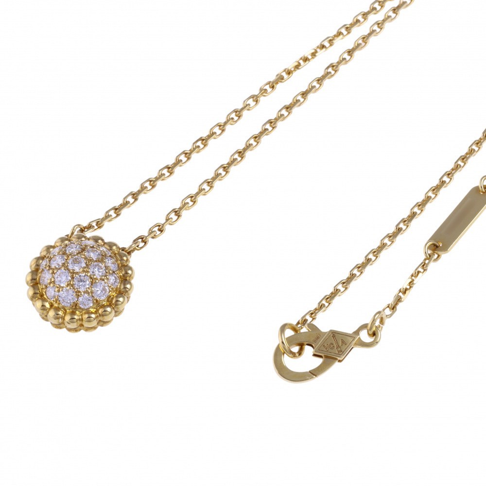 Van Cleef & Arpels Perlekruul Necklace 18K Yellow Gold Diamond VCARO9PD00
