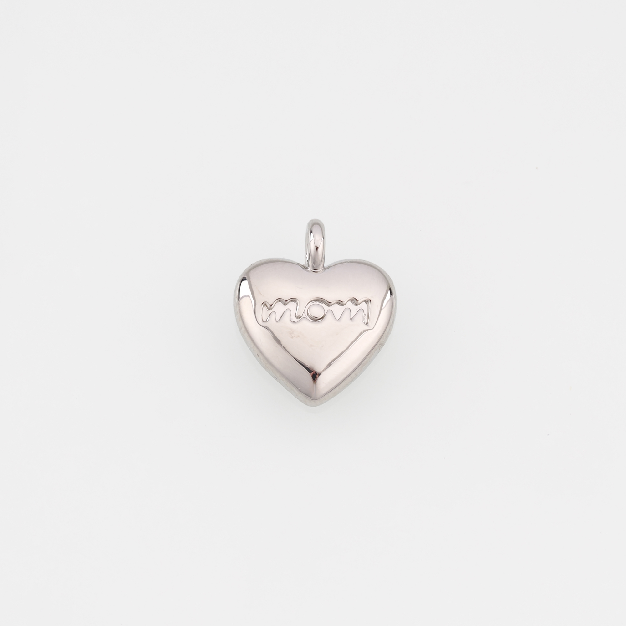 18K Gold Filled Heart Pendant,Dainty Heart Mom Charm Earrings Necklace for DIY Jewelry Making Supply