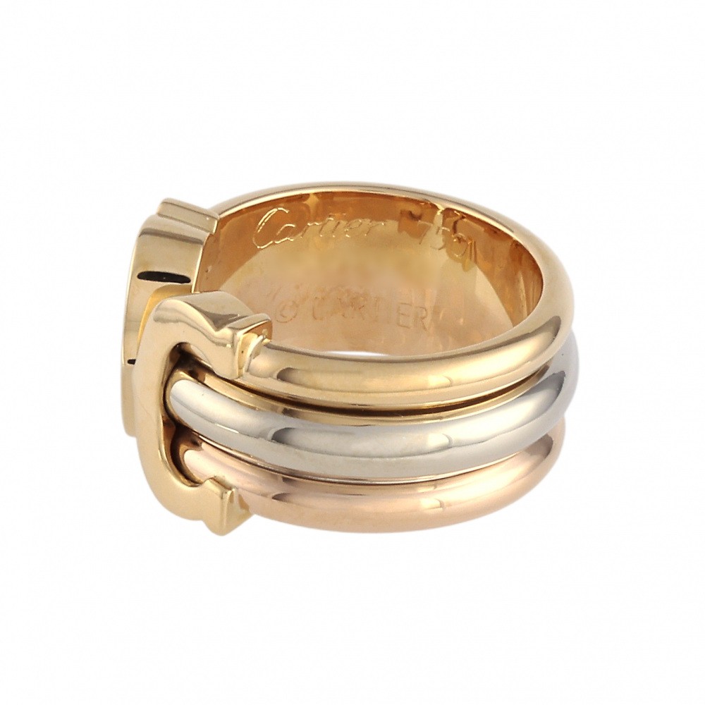 Cartier 2C Ring Tri-Gold
