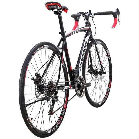XC550 700C Road Bike Steel Frame Mechanical Dual Disc Brake 21 Speed Gear System Adult Road Bicycle BlackRed