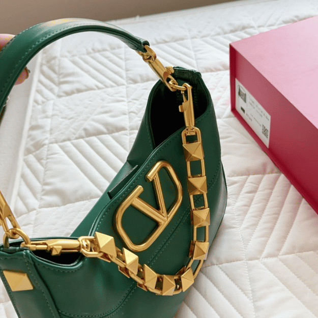 Valentino Locò Shoulder Bag Green 11 Inches