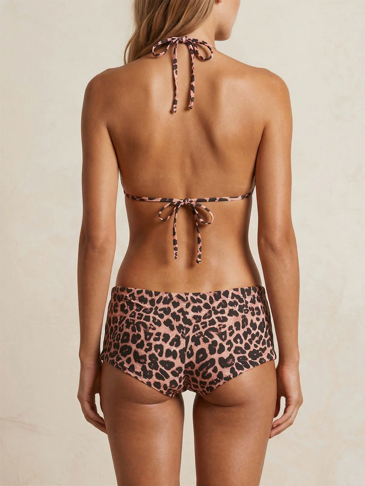 Bow Trim Halter Bikini SetClistos