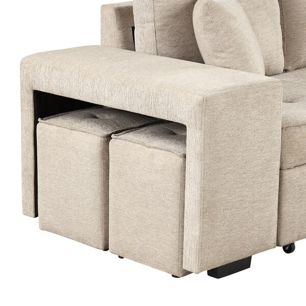 Modern LShape 3 Seat Reversible Sectional Sofa