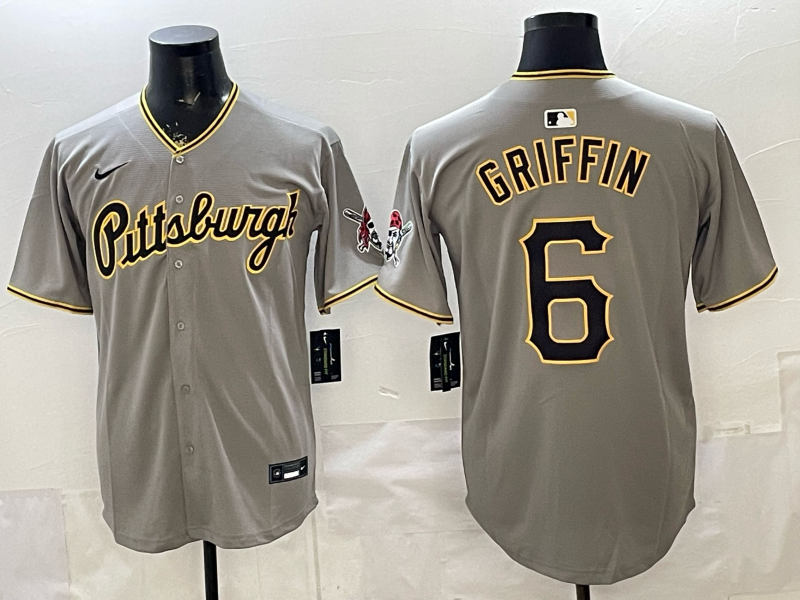 Men's Pittsburgh Pirates Konnor Griffin #6 Gray Replica Player Jersey