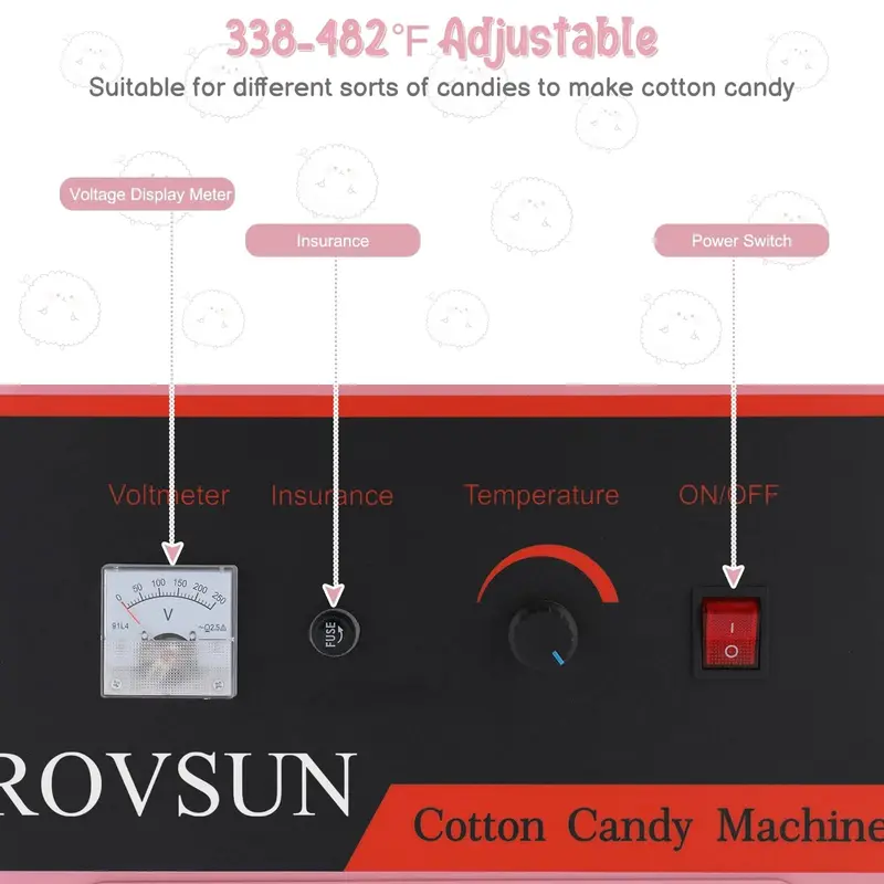 ROVSUN 21-Inch Cotton Candy Cart – Mobile Concession Machine