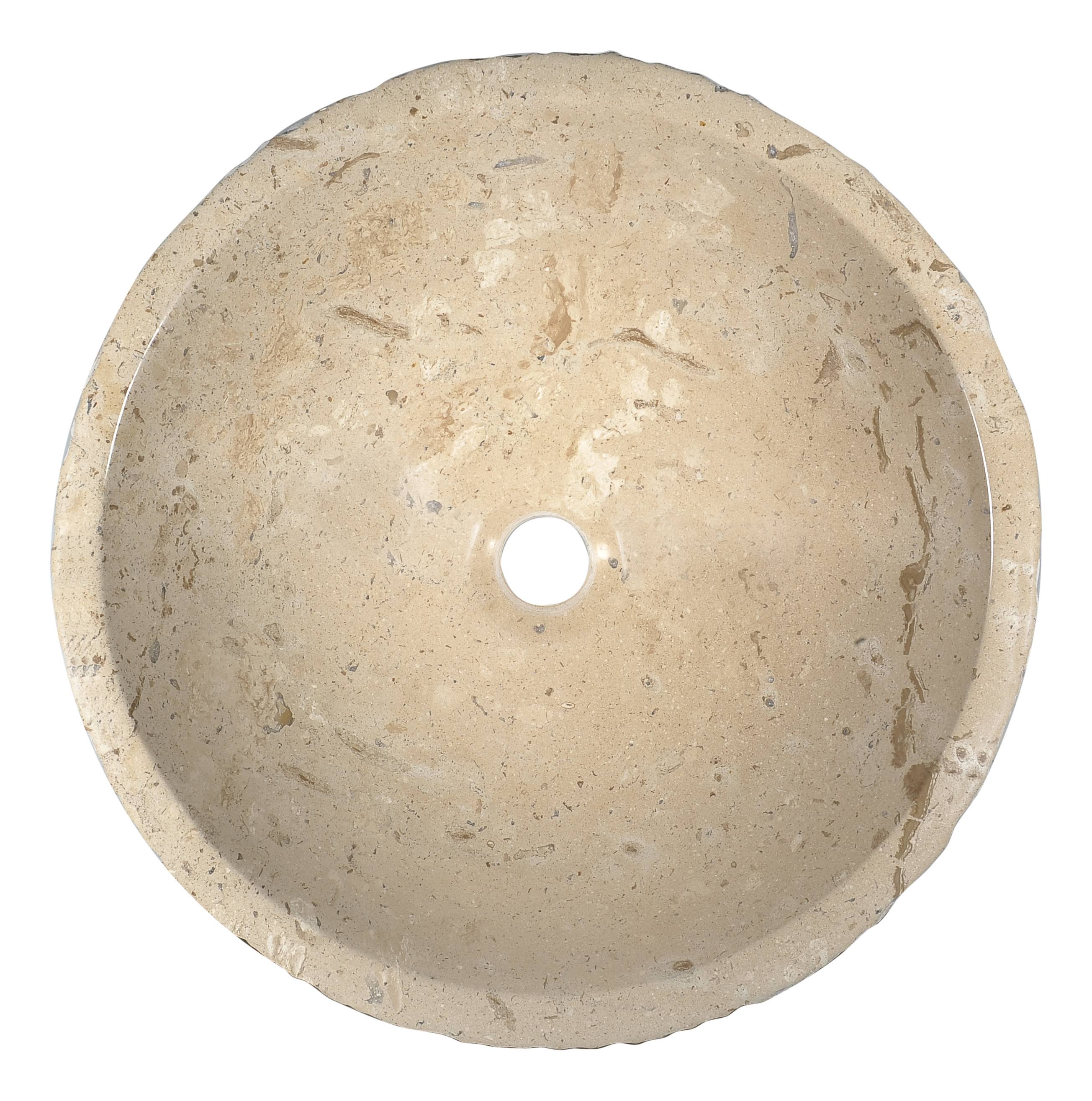 Anzzi LS-AZ147 Desert Basin Vessel Sink in Classic Cream Marble