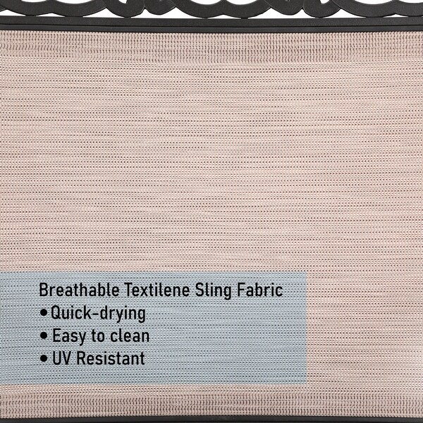 5Piece Patio Dining Sets,4 Swivel chair with Alu Frame and Breathable Textilene Sling Fabric and 1 Round Metal Table