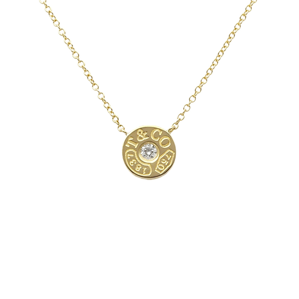 Tiffany & Co. Tiffany 1837 Circle 1PD Necklace 18K Yellow Gold Diamond