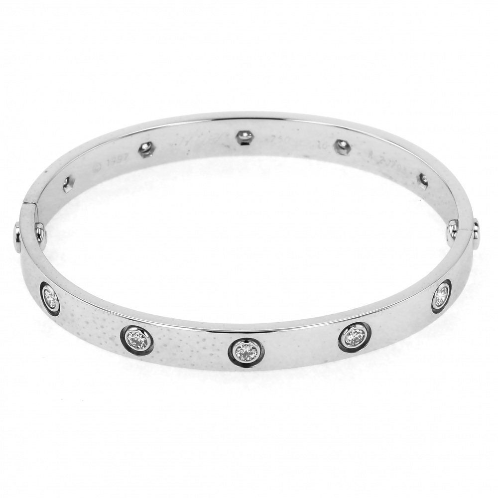Cartier White Gold Love Breath K18WG Bracelet Diamond