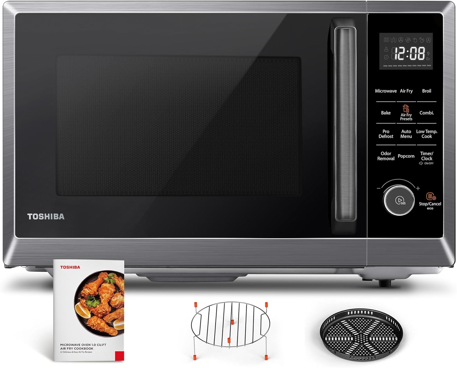 Air Fryer Combo 8-in-1 Countertop Microwave Oven, with Convection, Broil, Odor Removal Mode, 12.4