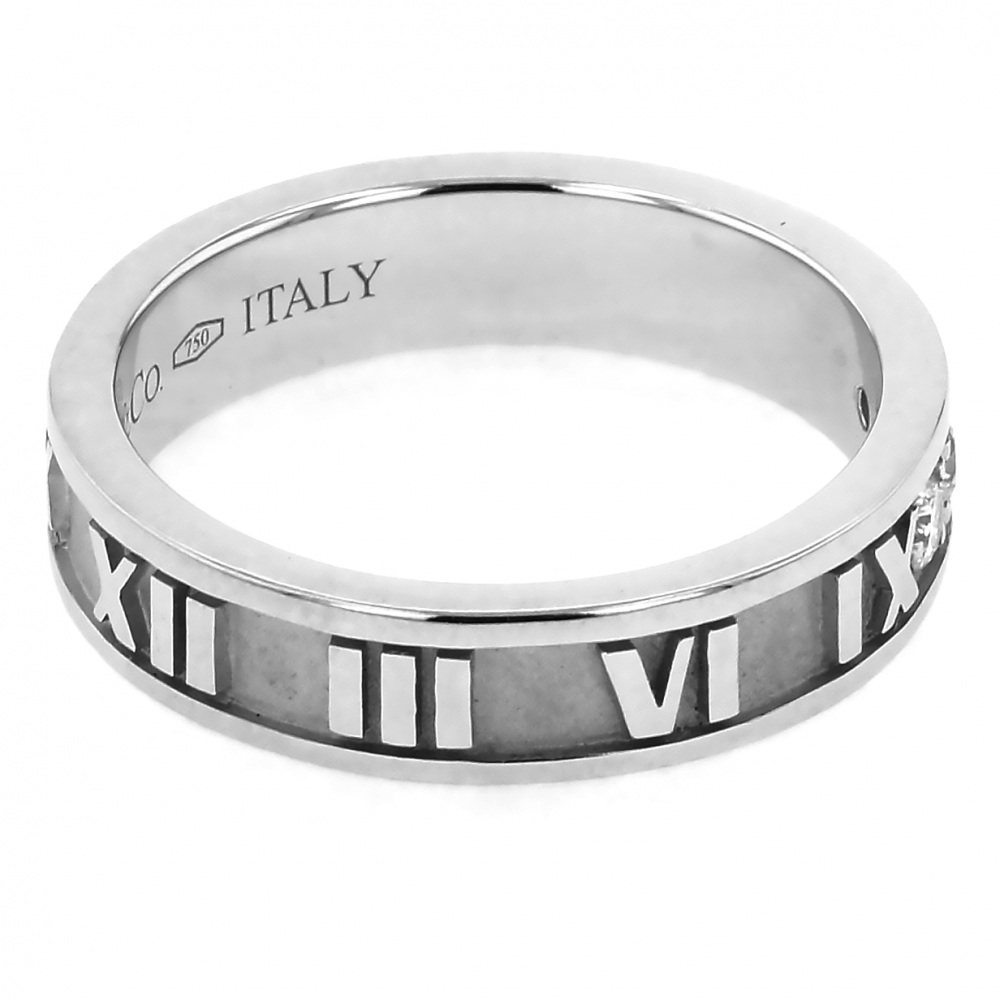 Tiffany & Co. Atlas 3PD Diamond Ring 18K White Gold