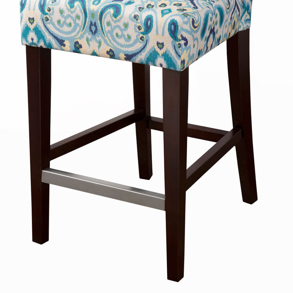 Madison Park Tufted Back Counter Stool, Cream/Natural