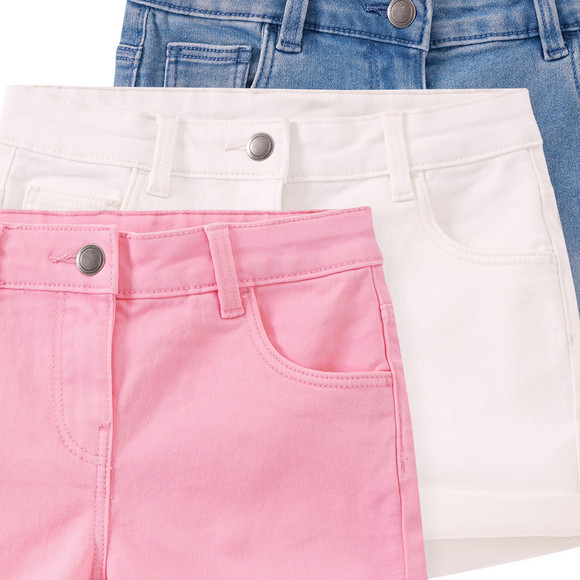 Famy 3 Mädchen Jeansshorts im Five-Pocket-Style