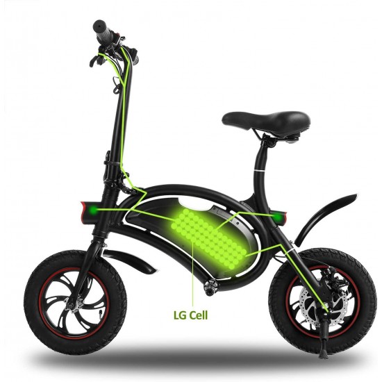 Folding Electric Bike– 350W 36V Electric Bicycle Waterproof E-Bike with 15 Mile Range, Collapsible Frame, and APP Speed Setting