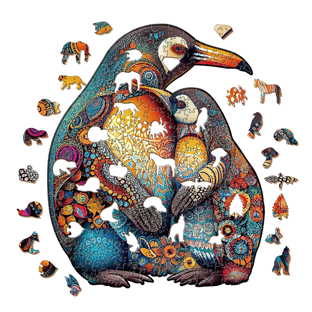 Animal Wooden Puzzle-Lovely Penguin