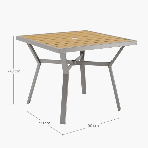 Dining Table,Patio Table,with Umbrella Hole Grey,Beige