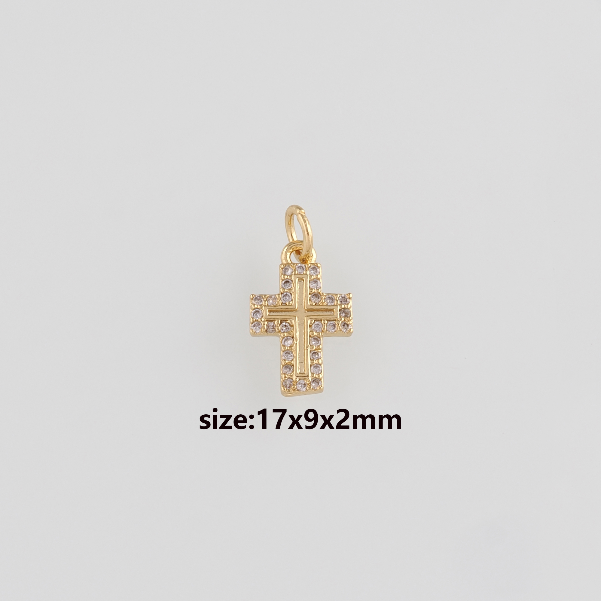 18K Gold Filled Cross Pendant,CZ Micro Pave Cross Charm Earrings Necklace for DIY Jewelry Making Supply