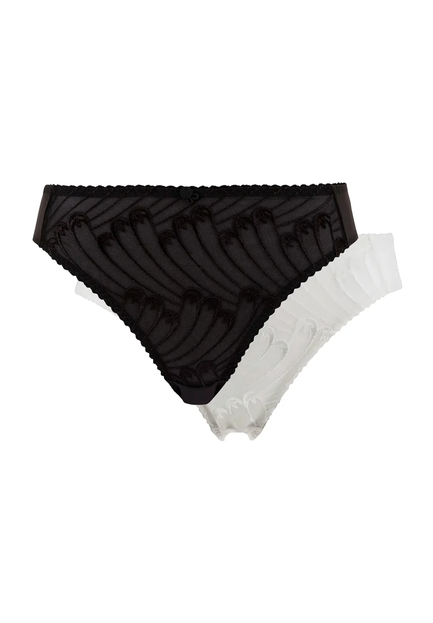 Lot de 2 slips Narcisse Noir et Ivoire