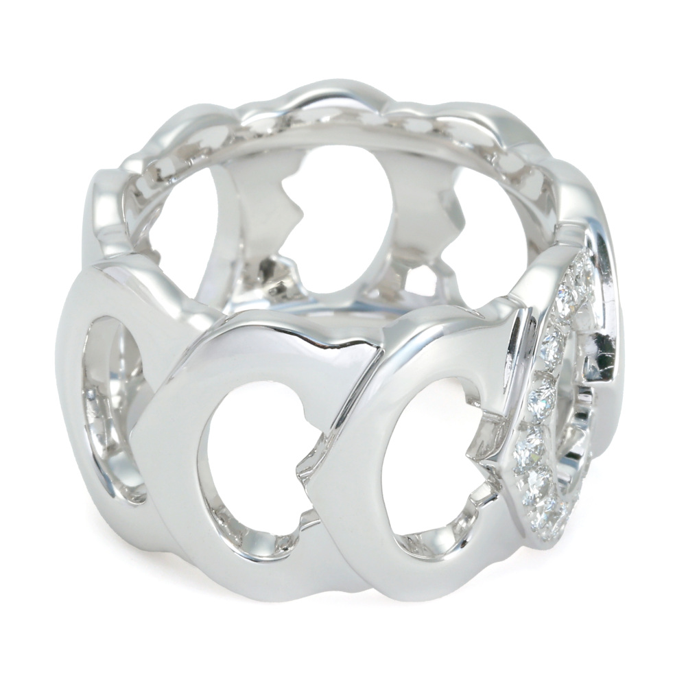 Cartier C Do 1 Motif Diamond Ring 18K White Gold